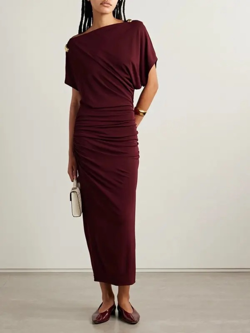 Altuzarra Brina gown glam bloggers choice burgundy elegant draped statement nwt